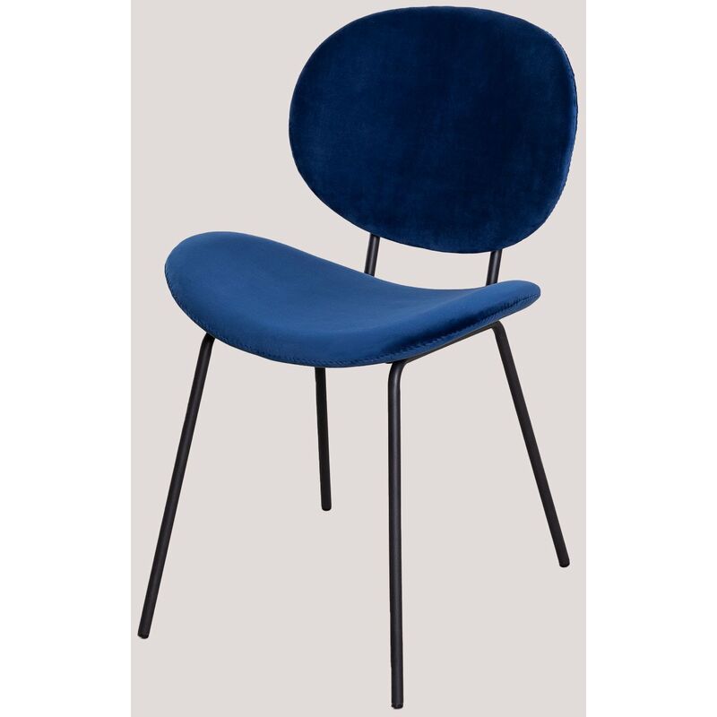 

Silla de Comedor en Terciopelo Laure Negro Azul Marino - Sklum