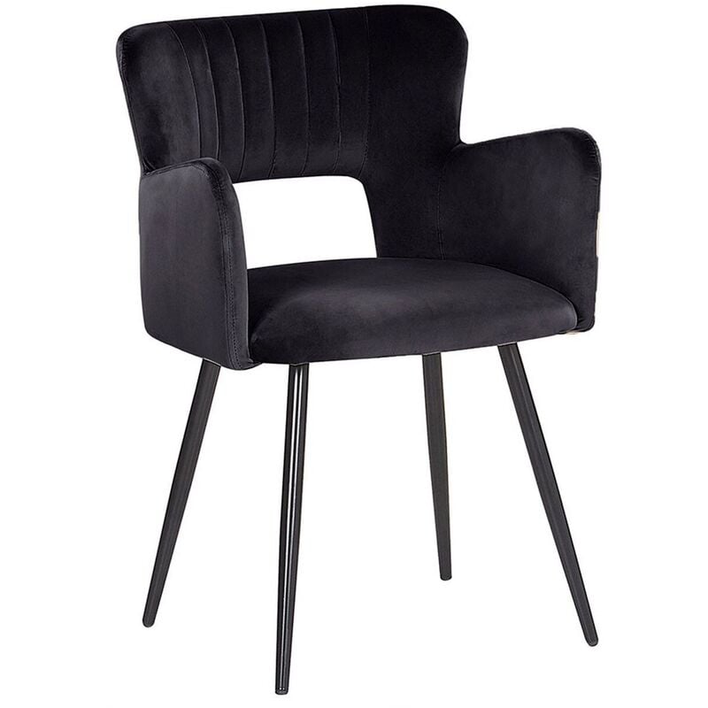 

Silla de comedor de terciopelo negro SANILAC
