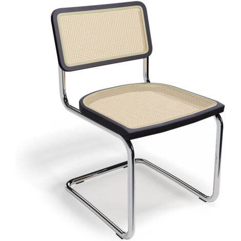 PRIVATEFLOOR Silla de Comedor Estilo Boho Bali - Lumba Negro - PP, Metal, PP