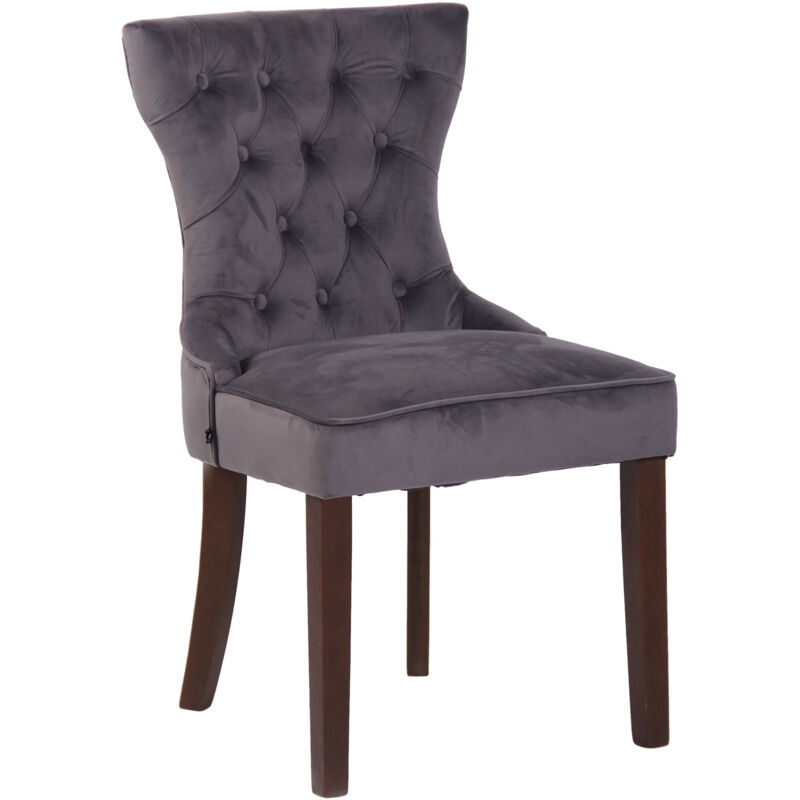 

Silla de comedor Franca en terciopelo Gris oscuro Antigüo