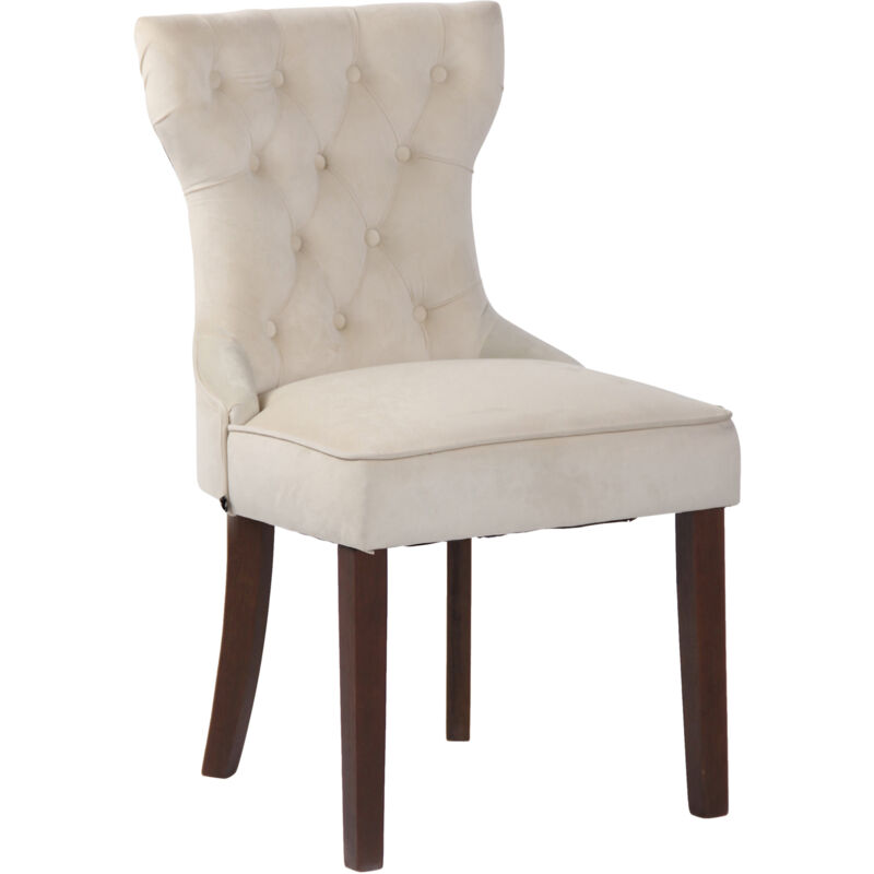 

Silla de comedor Franca en terciopelo Crema Antigüo