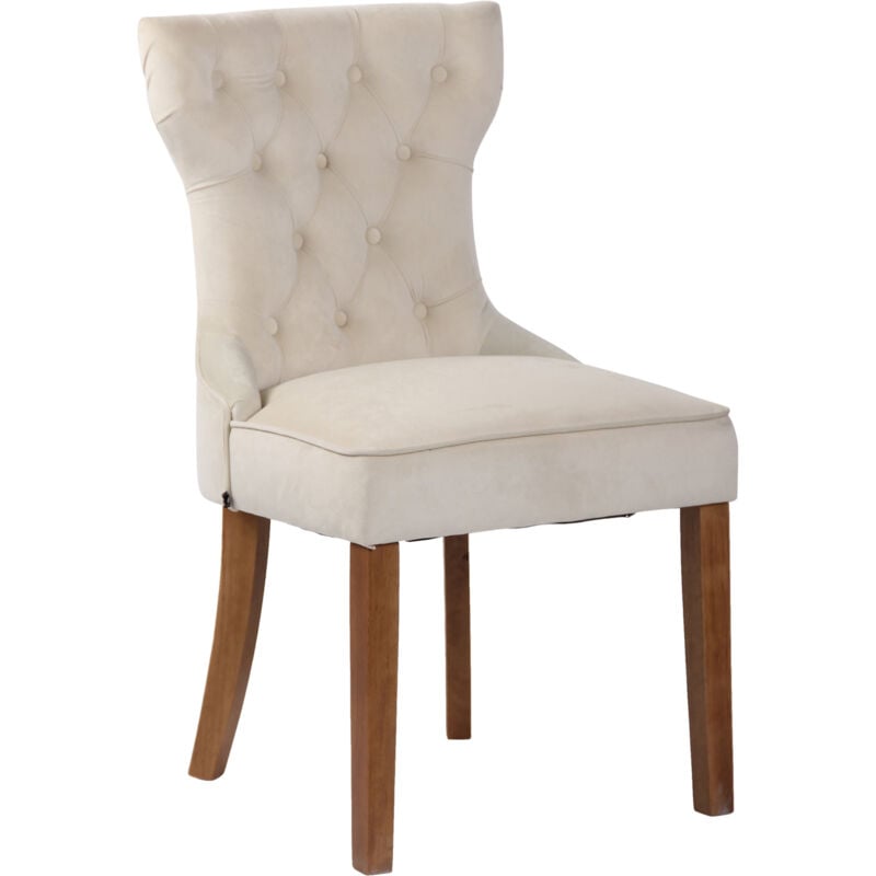 

Silla de comedor Franca en terciopelo Crema Antigüo claro