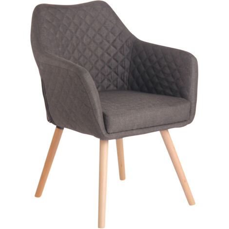 Silla de comedor Gent tela Natural Gris oscuro