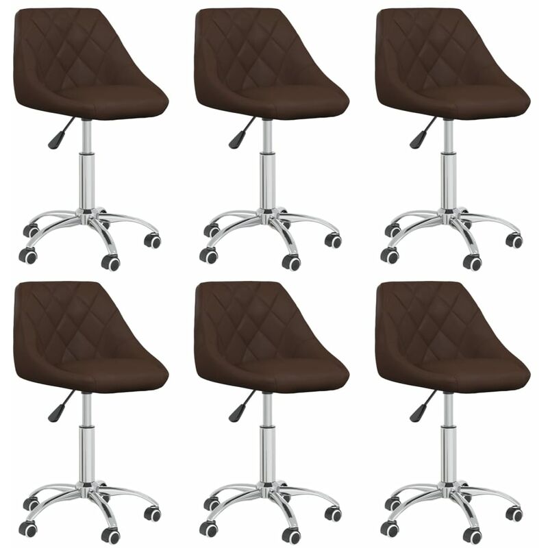 

Silla de comedor giratoria 6 unidades cuero sintético marrón