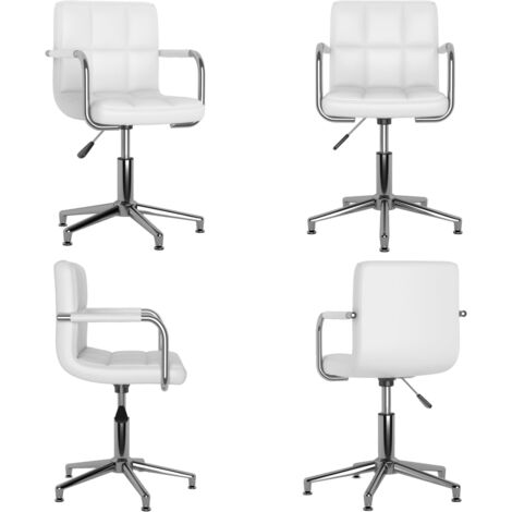 Silla de comedor giratoria cuero sintético blanco - Silla de comedor - Silla de cocina