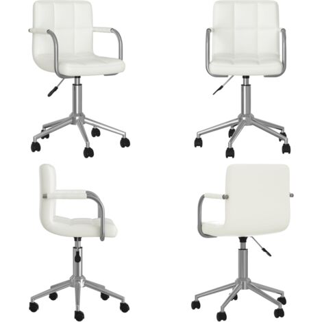 Silla de comedor giratoria cuero sintético blanco - Silla de comedor - Silla de cocina