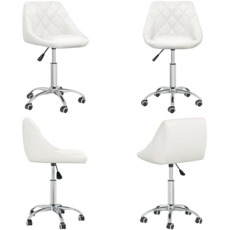 Silla de comedor giratoria cuero sintético blanco - Silla de comedor - Silla de comedor giratoria