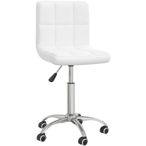 Silla de comedor giratoria cuero sintético blanco vidaXL