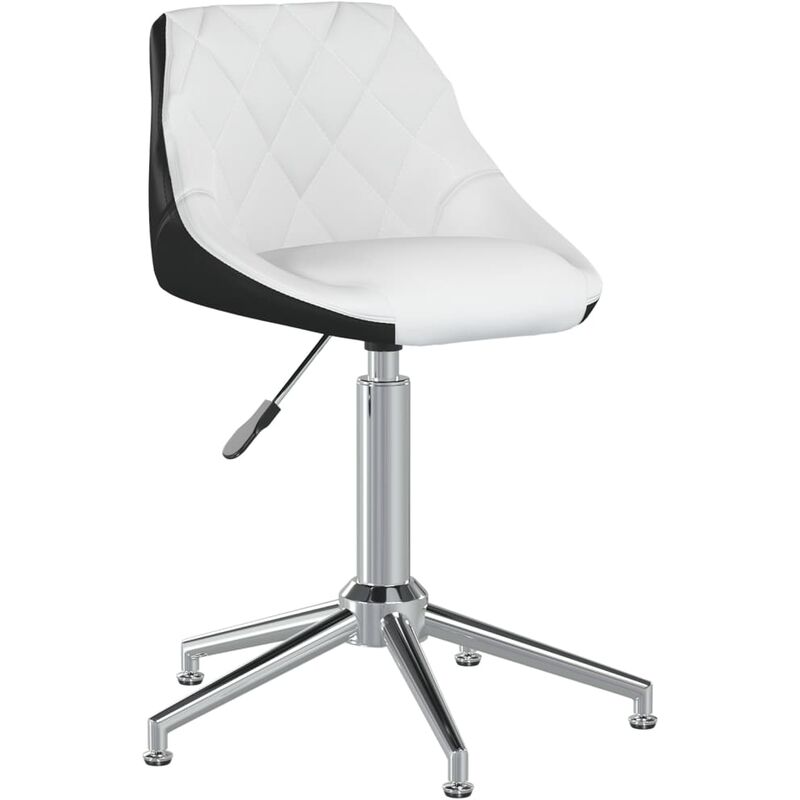 

Silla de comedor giratoria cuero sintético blanco y negro
