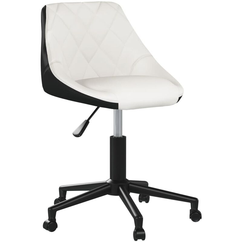 

Silla de comedor giratoria cuero sintético blanco y negro