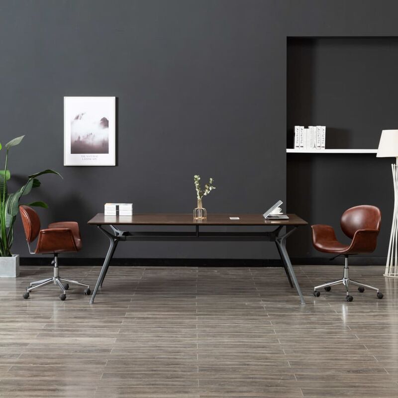 

Silla de comedor giratoria cuero sintético marrón