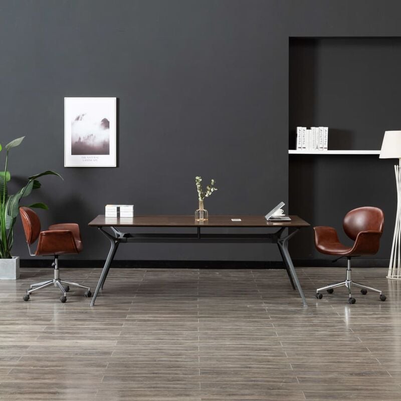 

Silla de comedor giratoria cuero sintético marrón