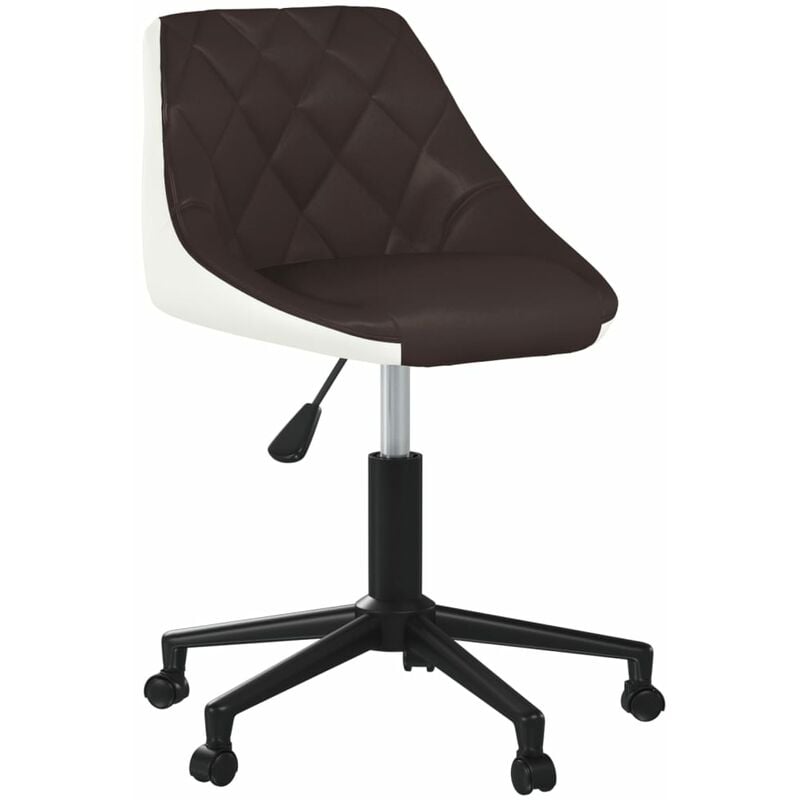 

Silla de comedor giratoria cuero sintético marrón y blanco