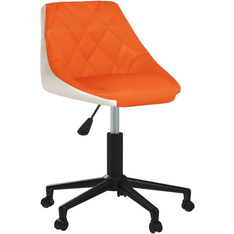 

Silla de comedor giratoria cuero sintético naranja y blanco