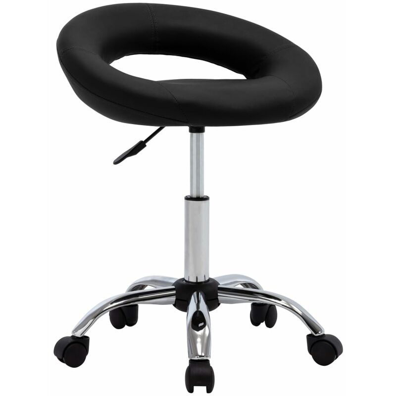 

Silla de comedor giratoria cuero sintético negro