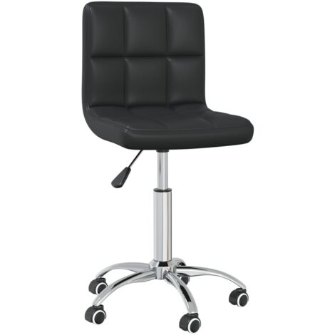 Silla de comedor giratoria cuero sintético negro vidaXL