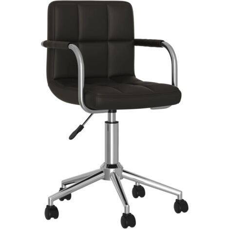 Silla de comedor giratoria cuero sintético negro vidaXL
