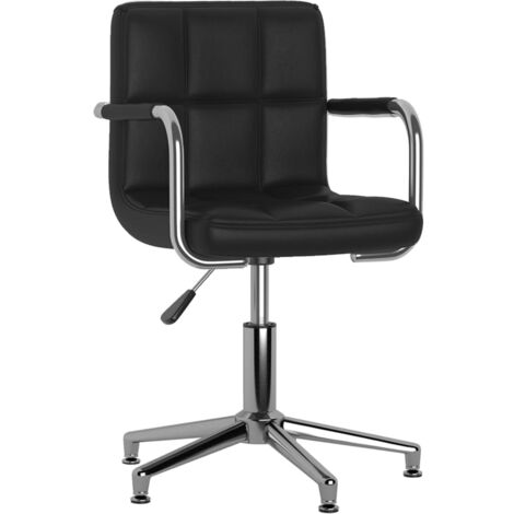 Silla de comedor giratoria cuero sintético negro vidaXL