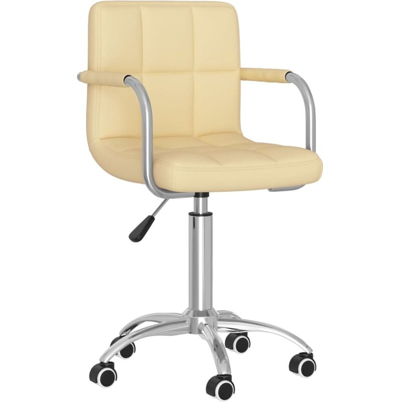 

Silla de comedor giratoria de cuero sintética crema
