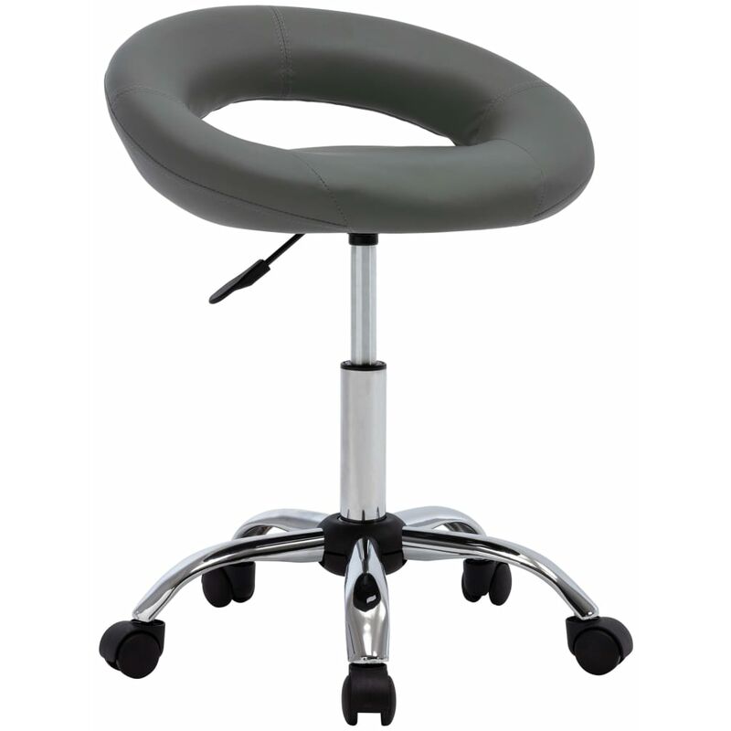 

Silla de comedor giratoria de cuero sintética gris