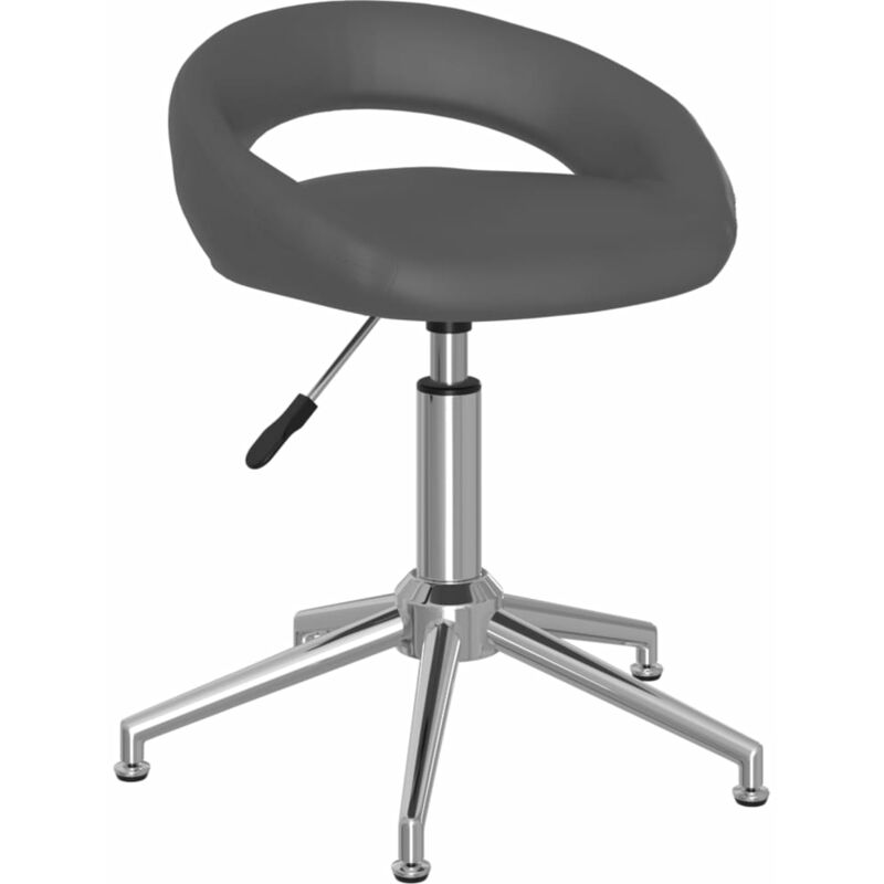 

Silla de comedor giratoria de cuero sintética gris