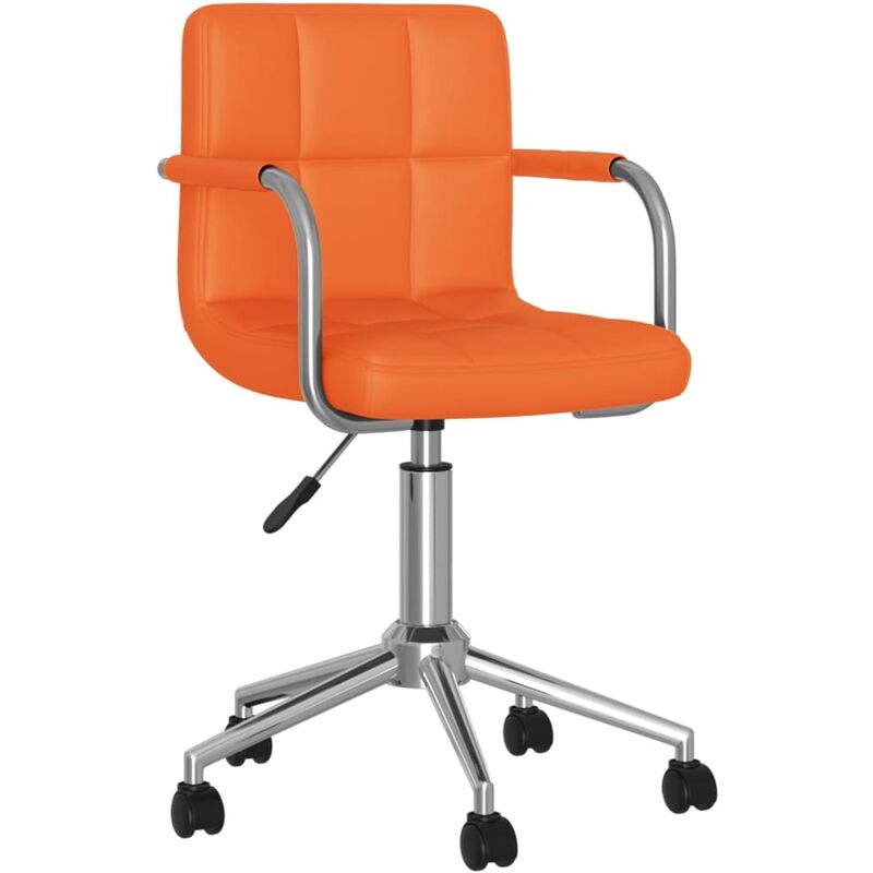 

Silla de comedor giratoria de cuero sintética naranja