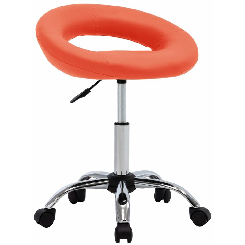 

Silla de comedor giratoria de cuero sintética naranja