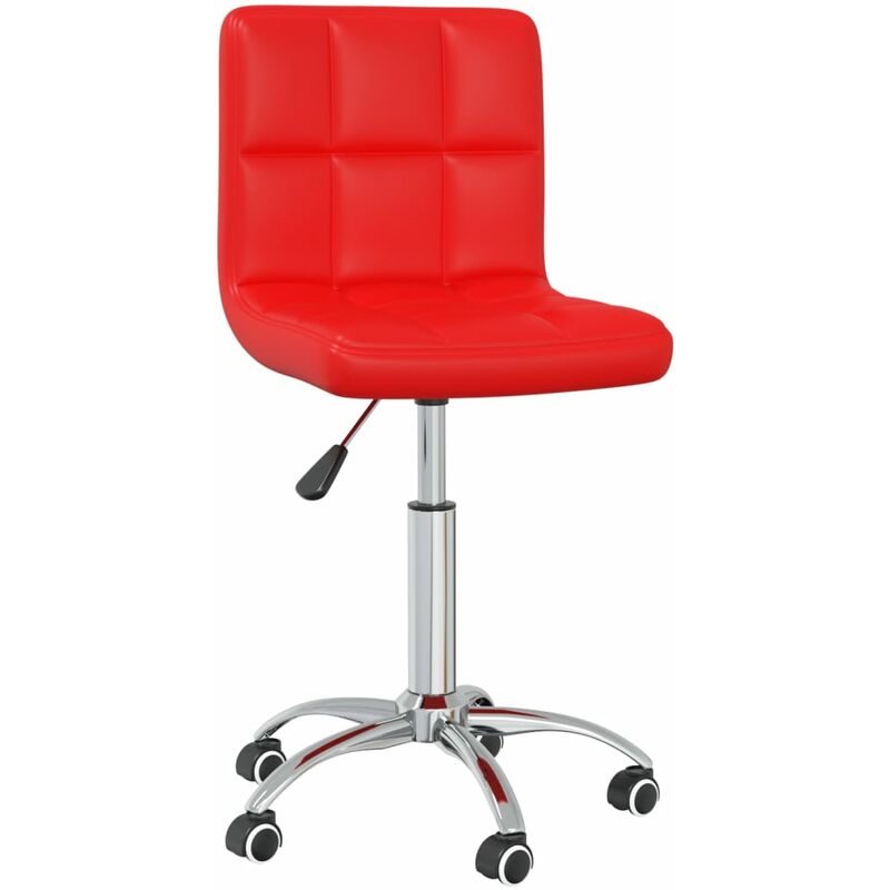 

Silla de comedor giratoria de cuero sintética roja