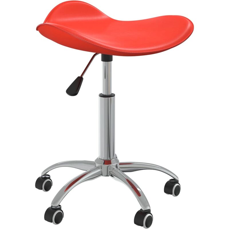 

Silla de comedor giratoria de cuero sintética roja