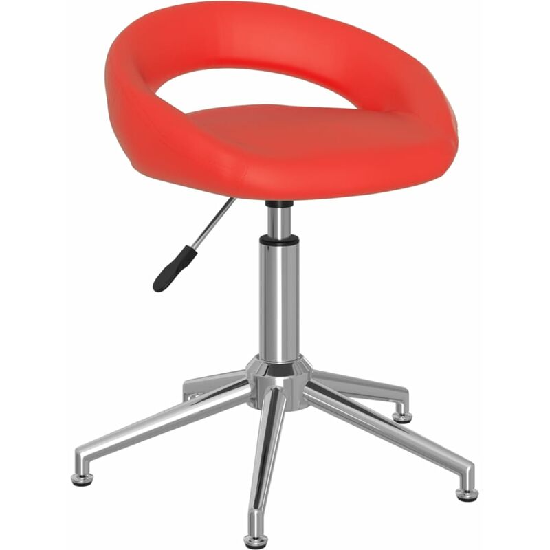 

Silla de comedor giratoria de cuero sintética roja