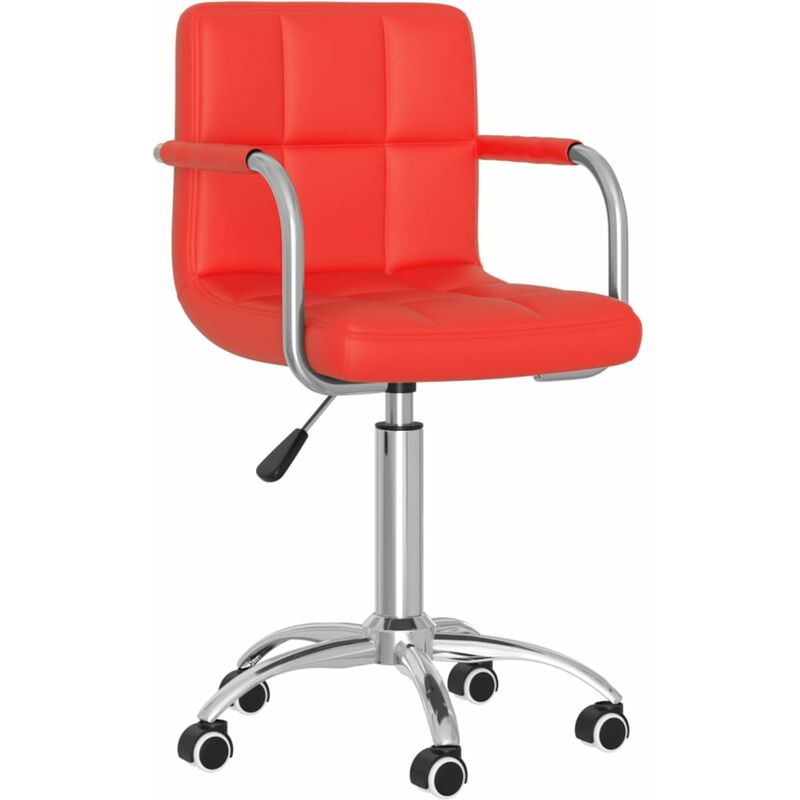 

Silla de comedor giratoria de cuero sintética roja