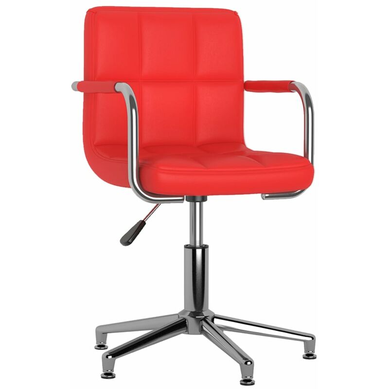 

Silla de comedor giratoria de cuero sintética roja