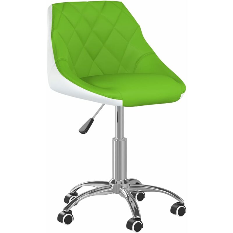 

Silla de comedor giratoria de cuero sintética verde y blanco
