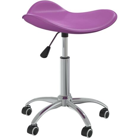 Silla de comedor giratoria de cuero sintético morado