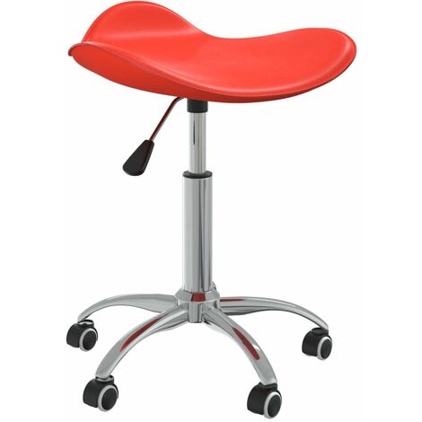 Silla de comedor giratoria de cuero sintético roja vidaXL