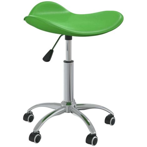 Silla de comedor giratoria de cuero sintético verde