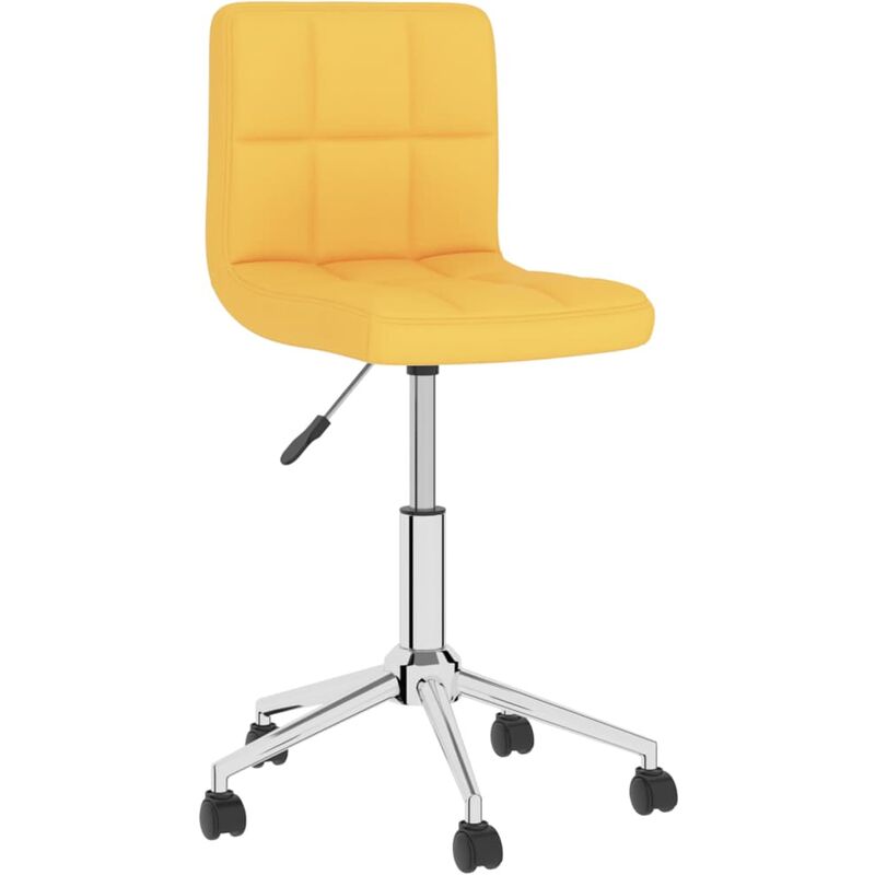 

Silla de comedor giratoria de tela amarilla mostaza