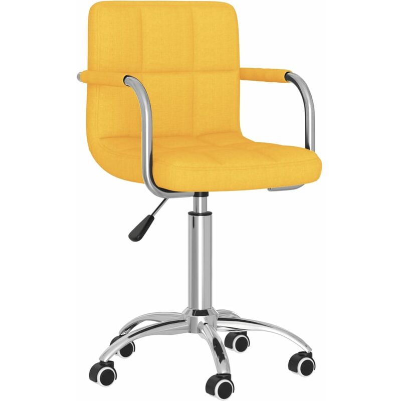 

Silla de comedor giratoria de tela amarilla mostaza