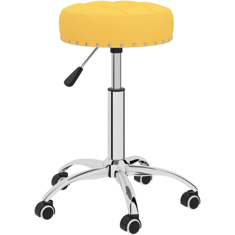 

Silla de comedor giratoria de tela amarilla mostaza