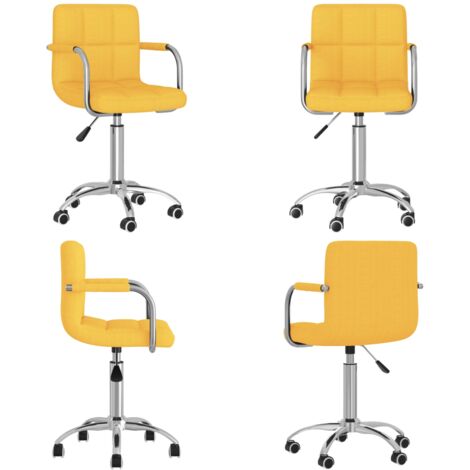 Silla de comedor giratoria de tela amarilla mostaza - Silla de comedor - Silla de cocina