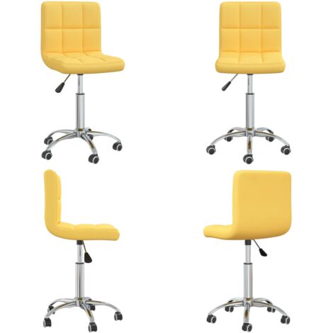 Silla de comedor giratoria de tela amarilla mostaza - Silla de comedor - Silla giratoria de tela