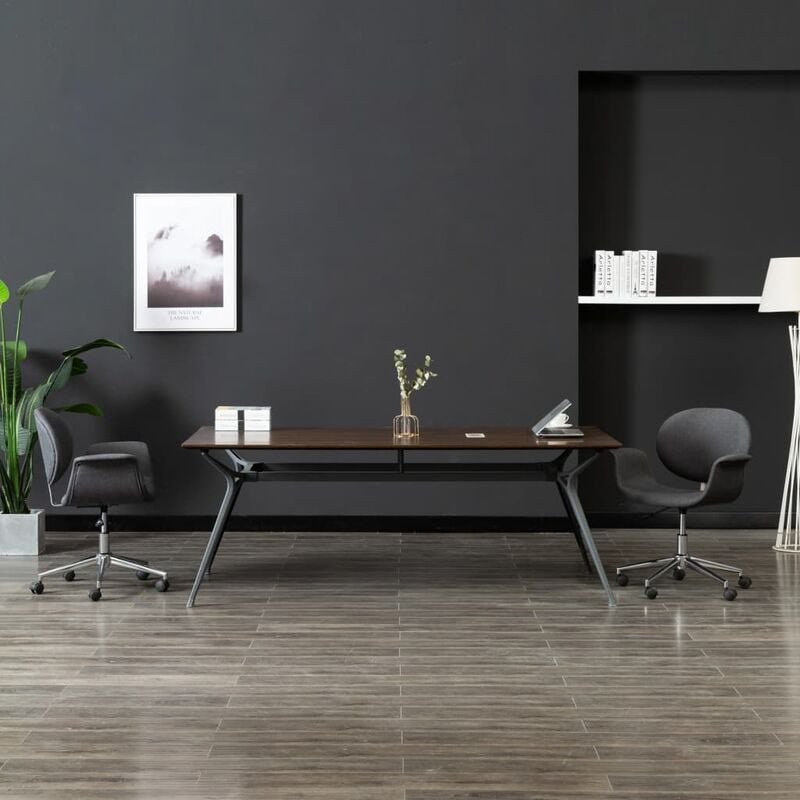 

Silla de comedor giratoria de tela gris - Gris