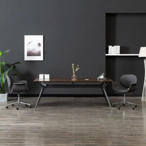 Silla de comedor giratoria de tela gris vidaXL