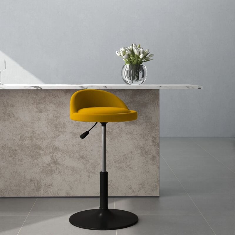 

Silla de comedor giratoria de terciopelo amarillo