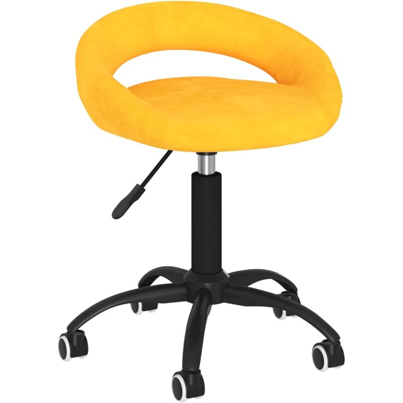 

Silla de comedor giratoria de terciopelo amarillo mostaza