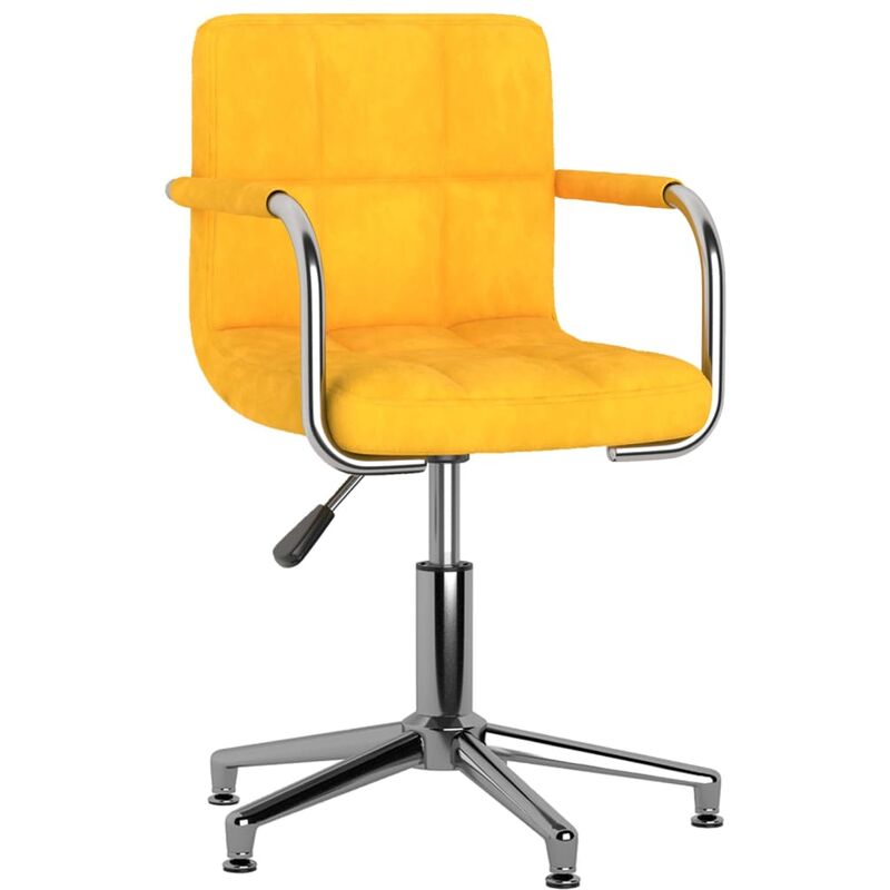 

Silla de comedor giratoria de terciopelo amarillo mostaza