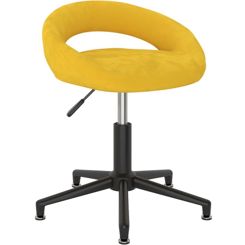 

Silla de comedor giratoria de terciopelo amarillo mostaza