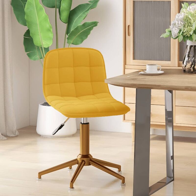 

Silla de comedor giratoria de terciopelo amarillo mostaza