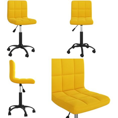 Silla de comedor giratoria de terciopelo amarillo mostaza - Silla de comedor - Silla giratoria de terciopelo