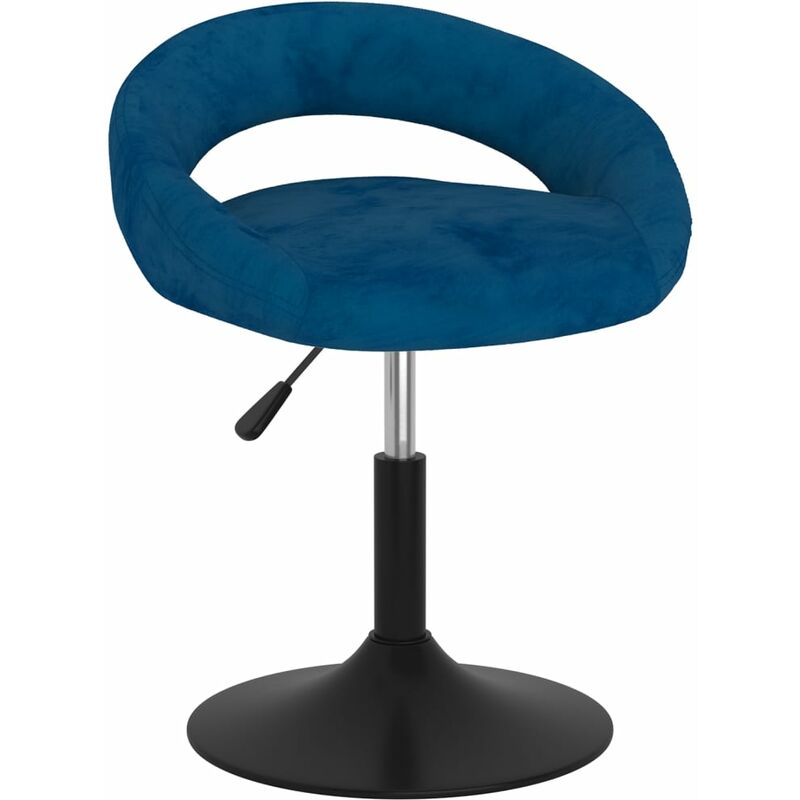 

Silla de comedor giratoria de terciopelo azul